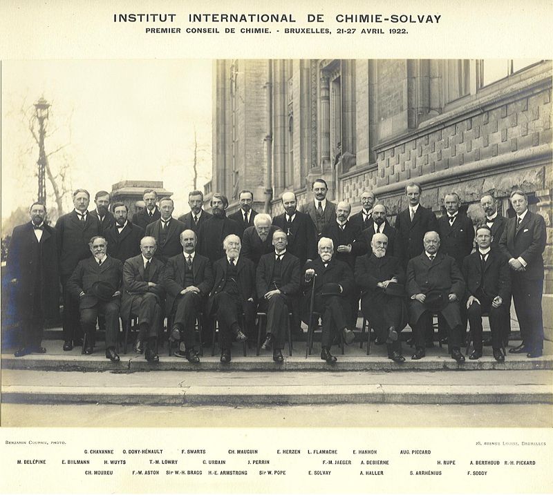 Premier Congrès Solvay de chimie, 1922.